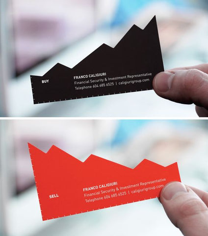 Fun-shaped business cards.