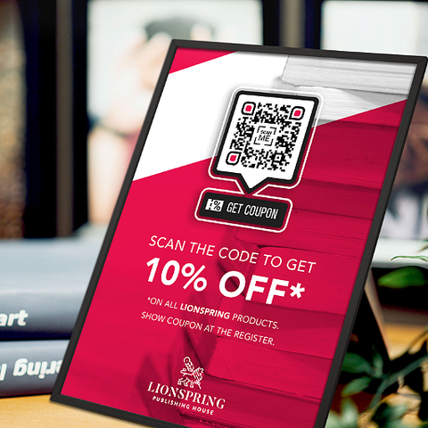 In-store promotion using QR code sign.