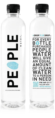 People water bottle with custom label. 