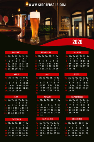 Pub 2020 calendar.