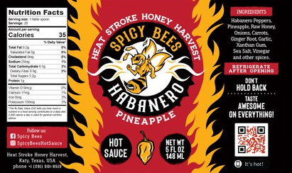 Spicy Bee Hot Sauce Label