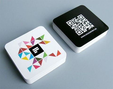 Square business cards.
