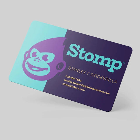 Stomp plastic business cards.