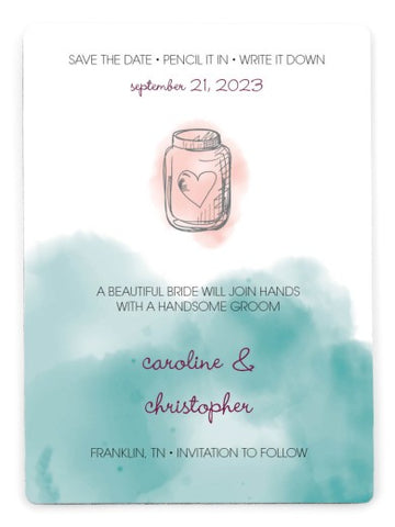 Watercolor save the date card.