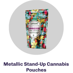 Metallic Stand-Up Cannabis Pouches