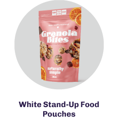 White Stand-Up Food Pouches