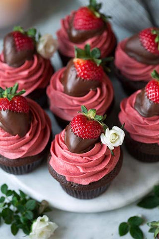 Chocolate Strawberry Balsamic Cupcake