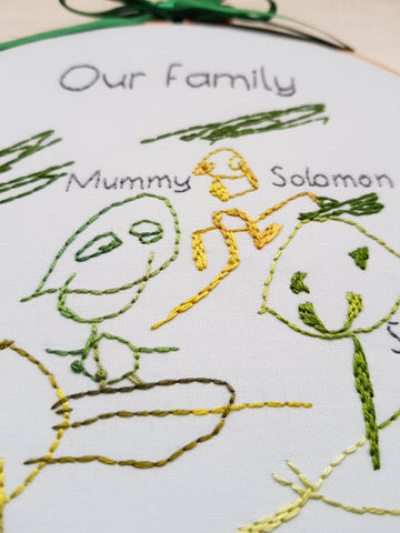 family portrait keepsake embroidered