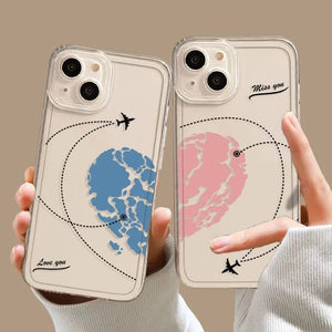 Aircraft Love Heart Couple iPhone Case - Vogueen