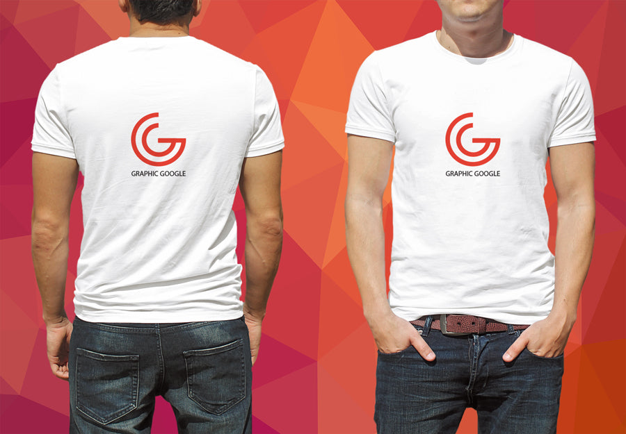 Download Man Model Wearing White T-Shirt PSD Mockup with Front and Back View - Mockup Hunt