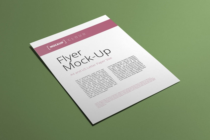 White Clean Flyer Mockup On The Table Mockup Hunt