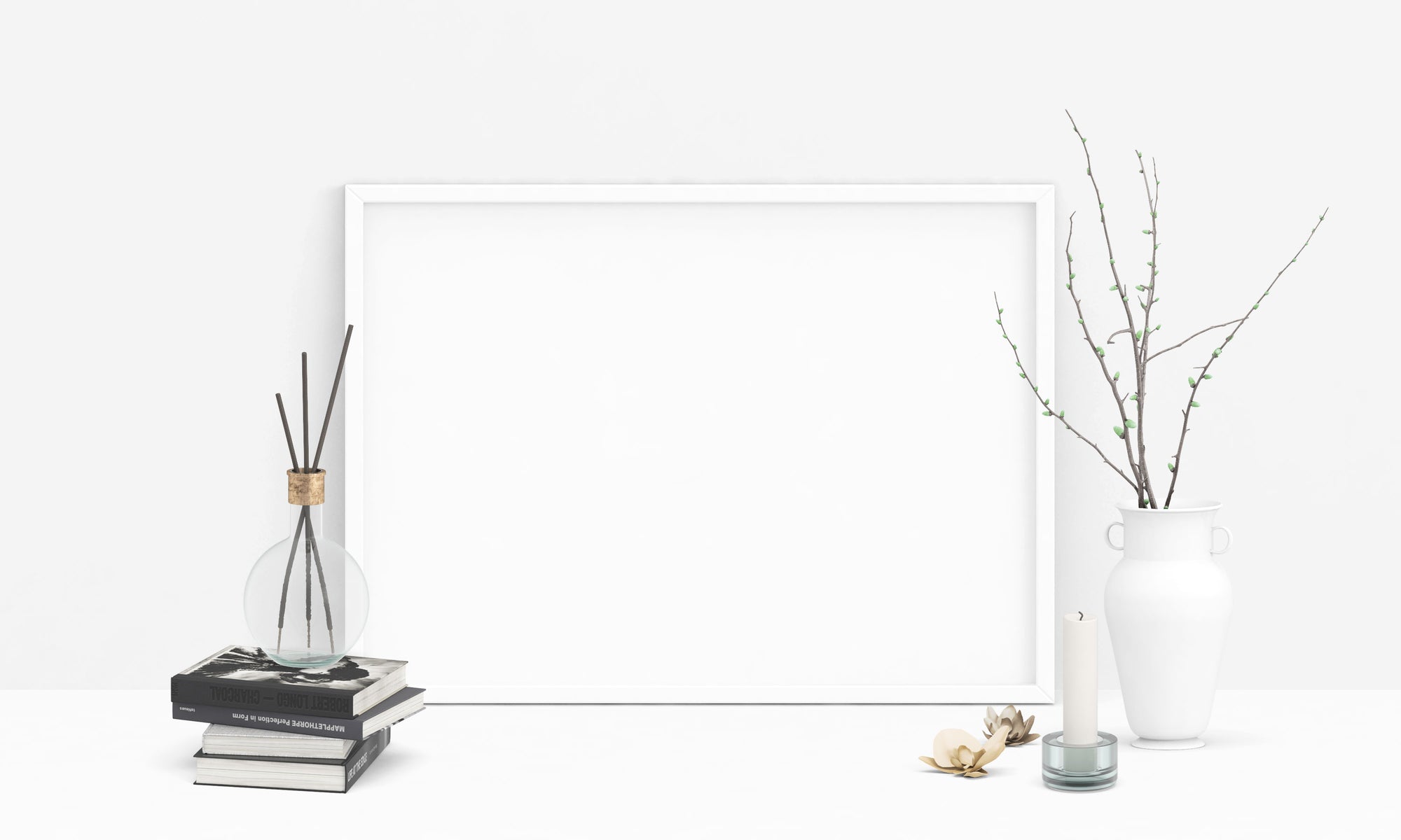 Download Horizontal Clean Poster Mockup Scene Psd Mockup Hunt