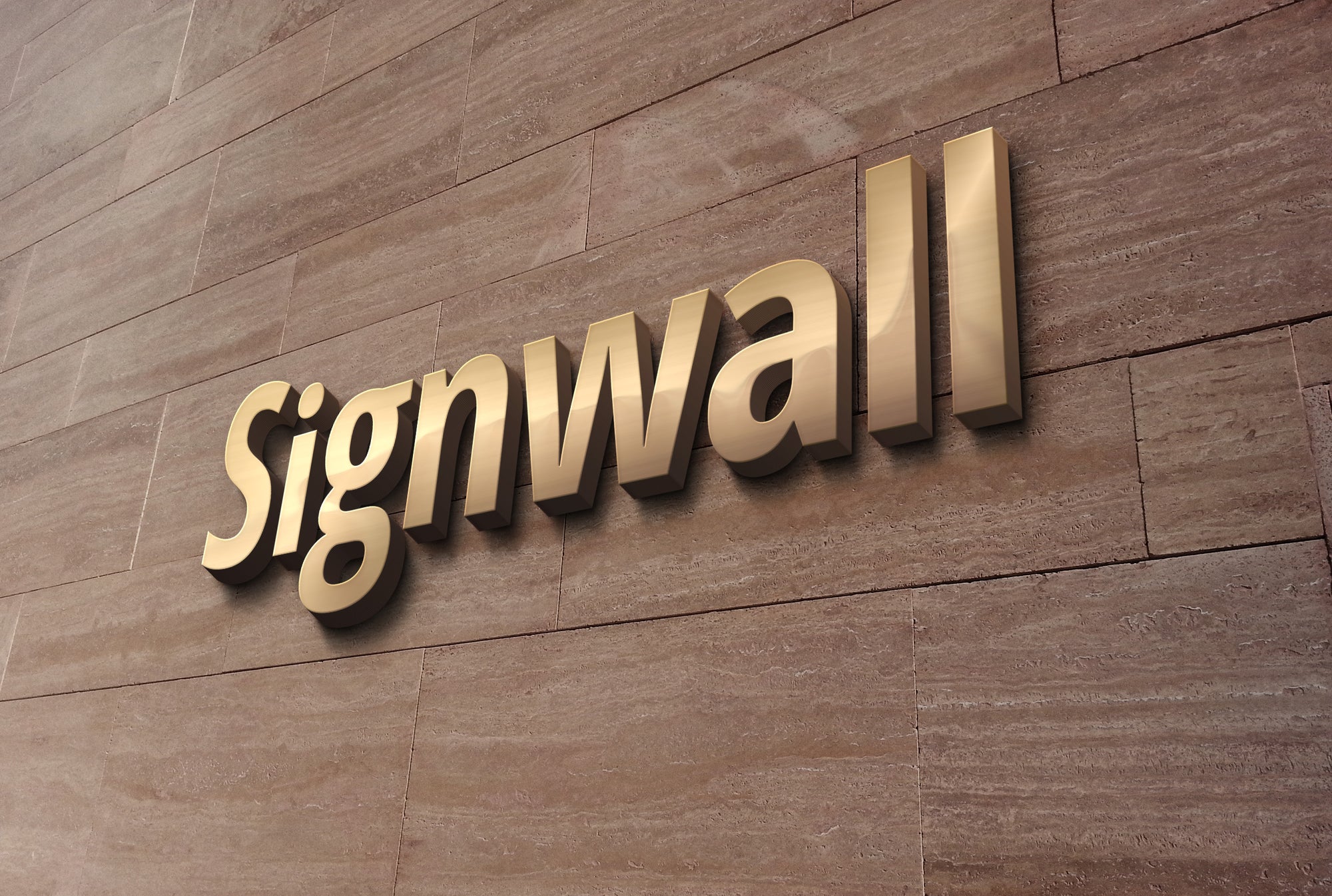 3D Startup Company Design Wall Logo MockUp - Mockup Hunt