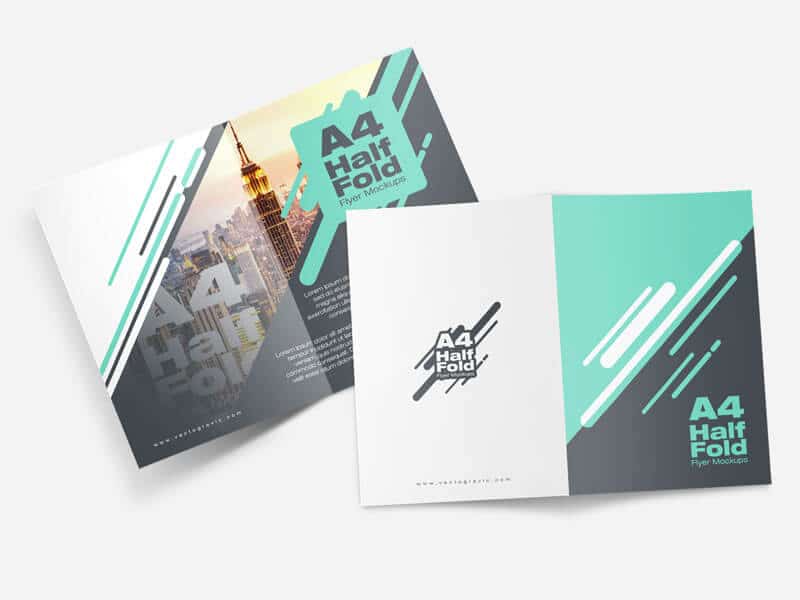 Download A4 Half Fold Flyer Mockups Mockup Hunt PSD Mockup Templates