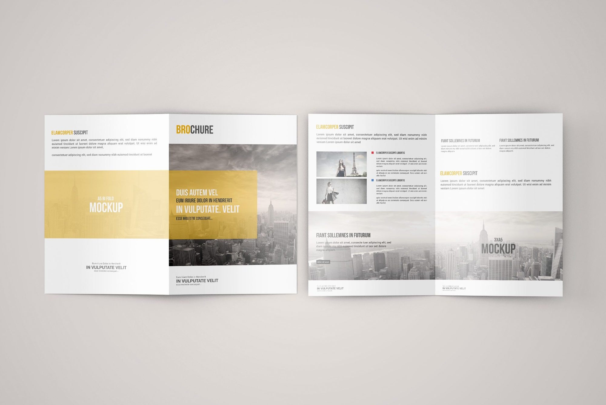 Clean A5 Bi Fold Brochure Mock Up Mockup Hunt