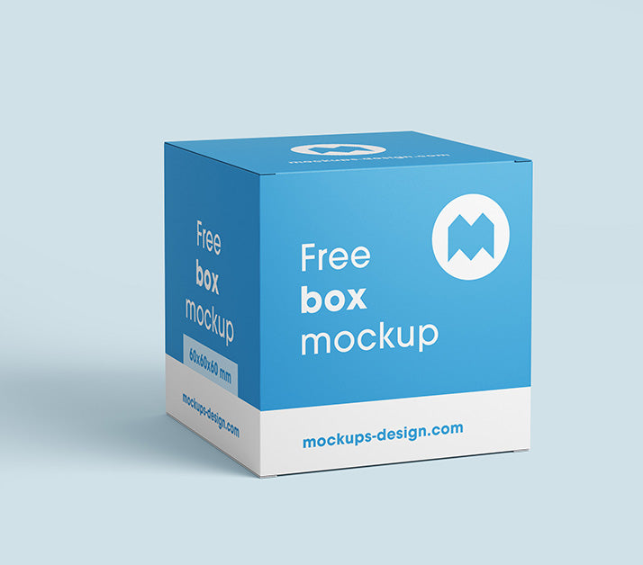 Download Square White Cardboard Packaging Box Mockup or 80x80x80 mm ...