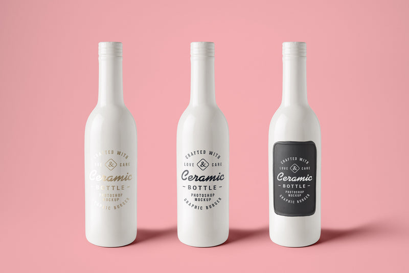 Download White Ceramic Branding Bottles Psd Mockup Mockup Hunt