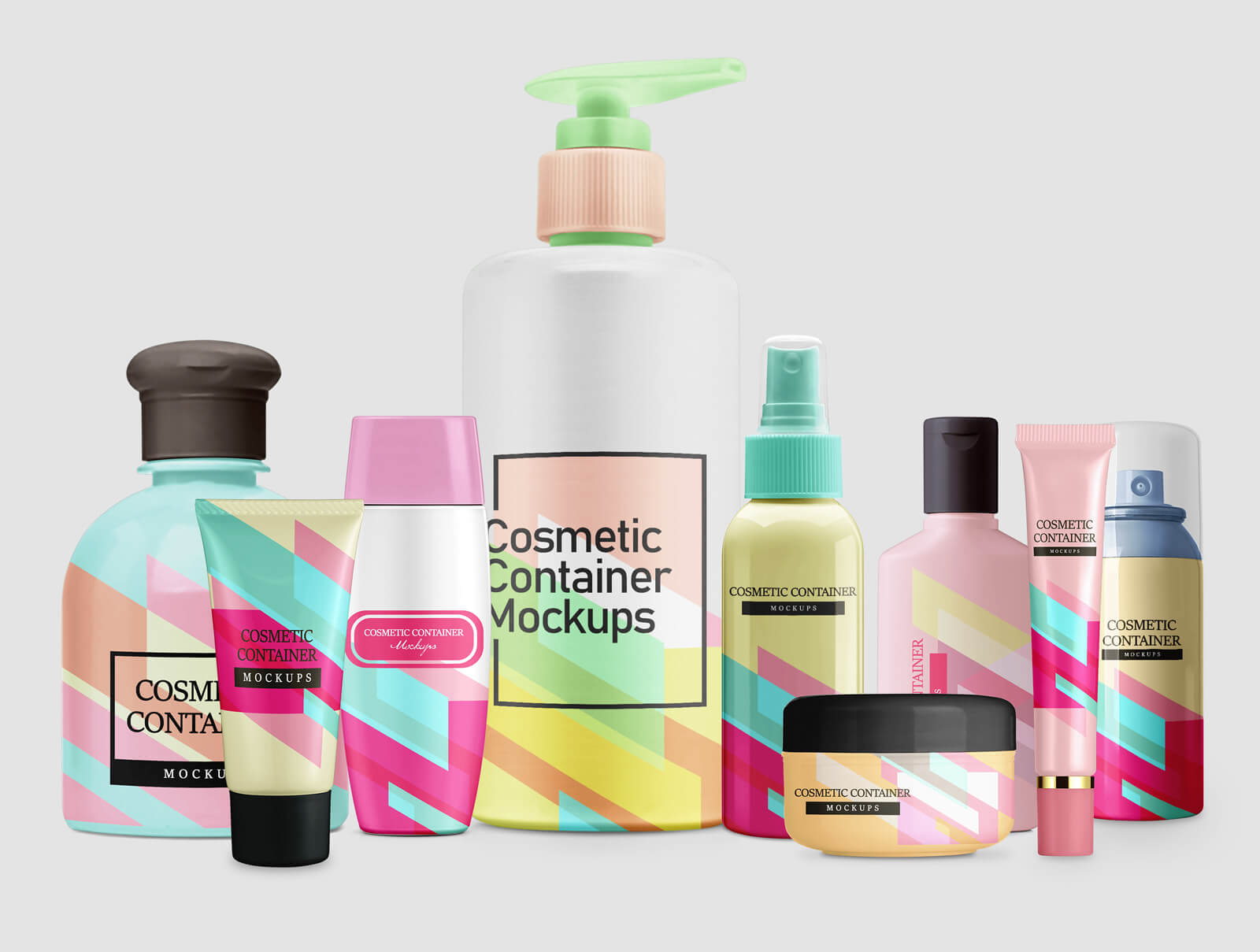 Download Cosmetic Container Mockups Set Mockup Hunt