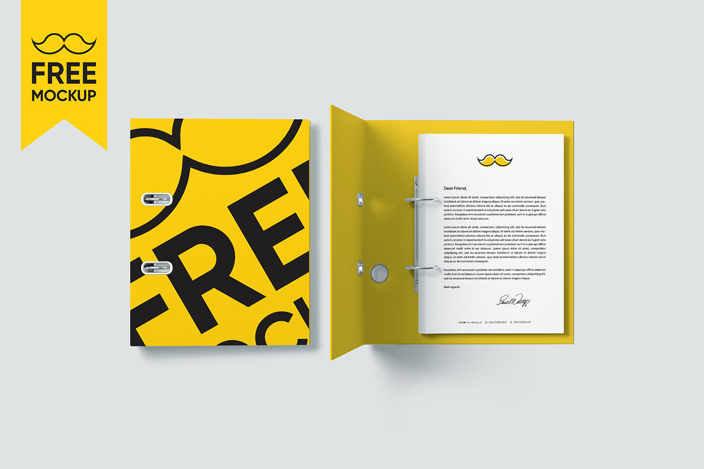Download Open Yellow Folder With White A4 Paper Mockup Psd Mockup Hunt