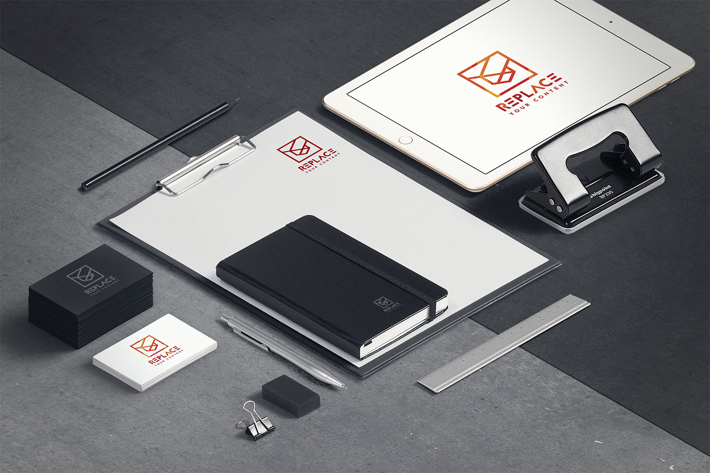 Download Isometric Stationery Mockup Scenes Including Macbook Pro Notebook An Mockup Hunt