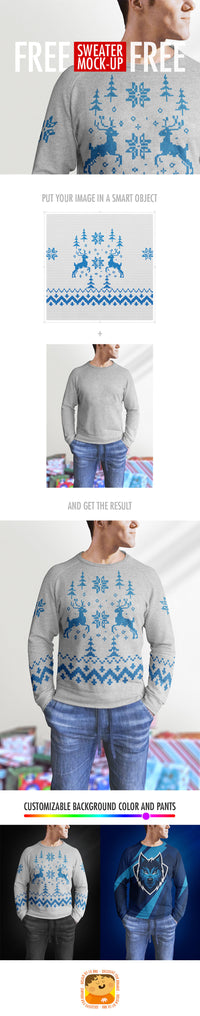 Download PSD Mens Sweater Mockup - Mockup Hunt