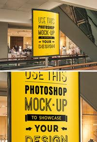 Download Mall Advertising Stand or Sign Poster MockUp - Mockup Hunt