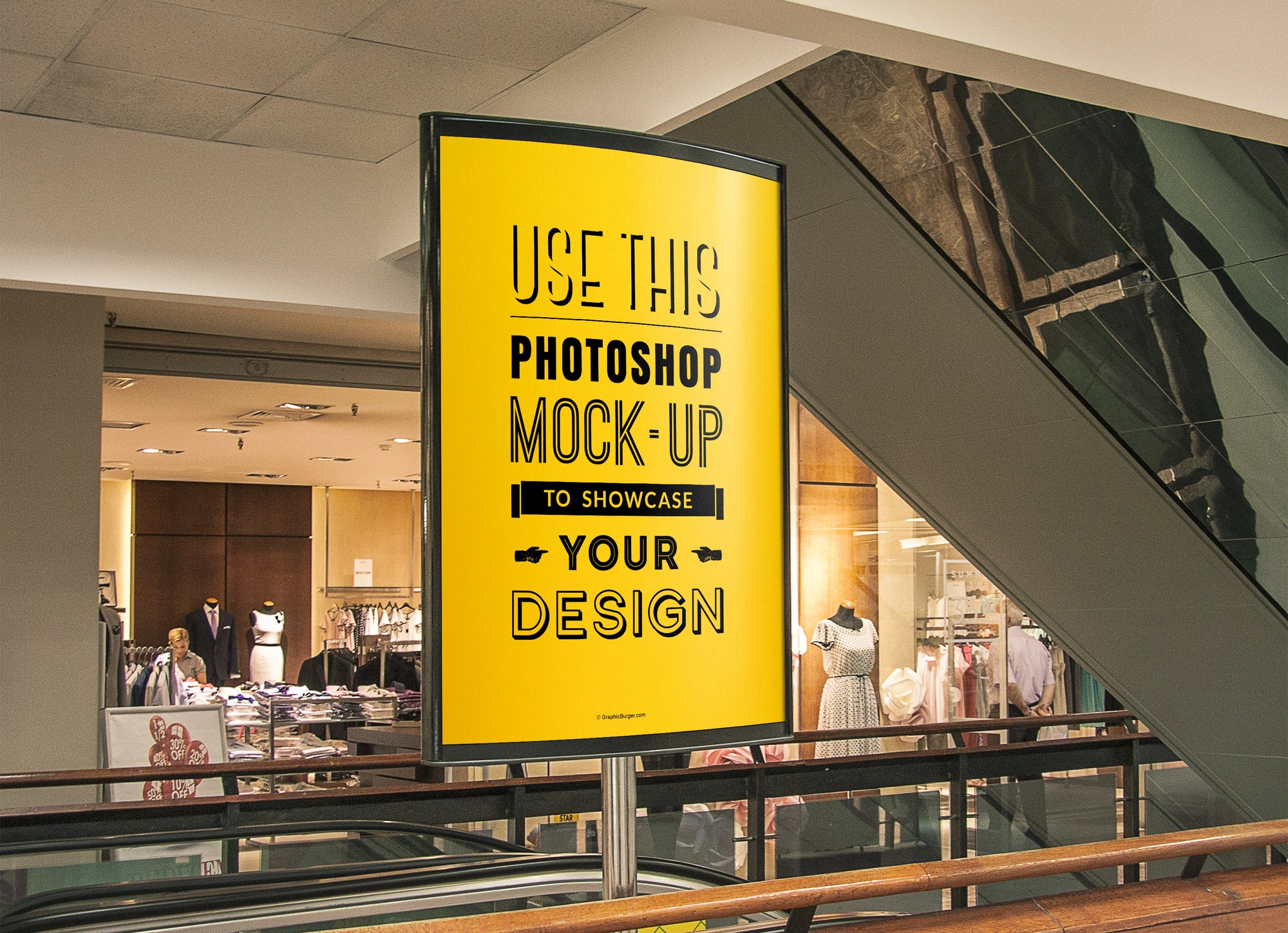 Download Mall Advertising Stand Or Sign Poster Mockup Mockup Hunt Yellowimages Mockups
