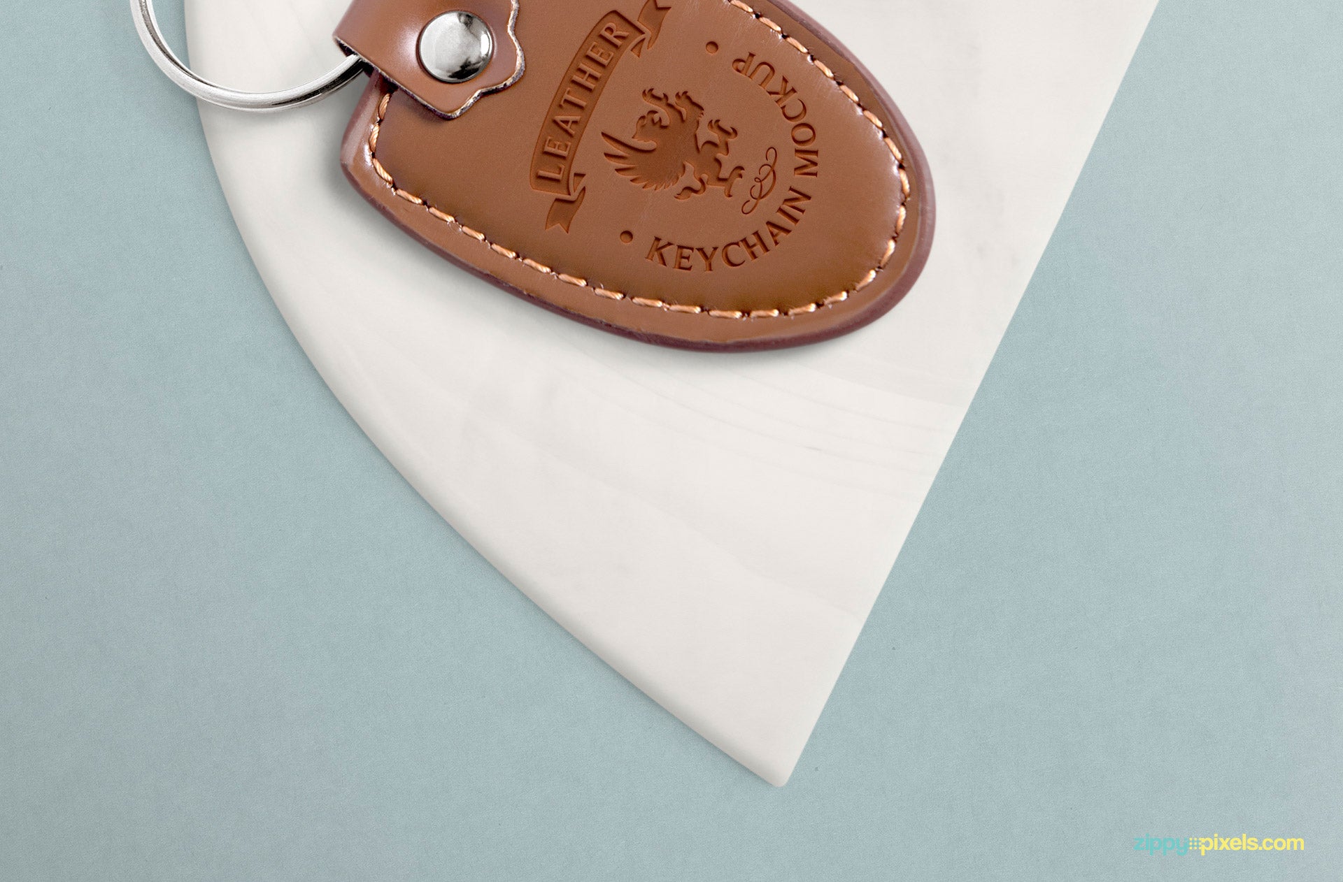 Download Leather Keychain Mockup With Changeable Marble Base Mockup Hunt