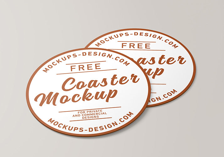 Download Round Coster Business Label Mockup Mockup Hunt