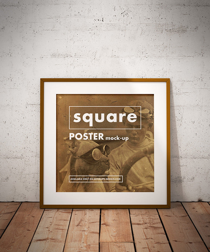Download Clean Wooden Square Frame Or Poster Mockups 2 Views Or Angles Mockup Hunt