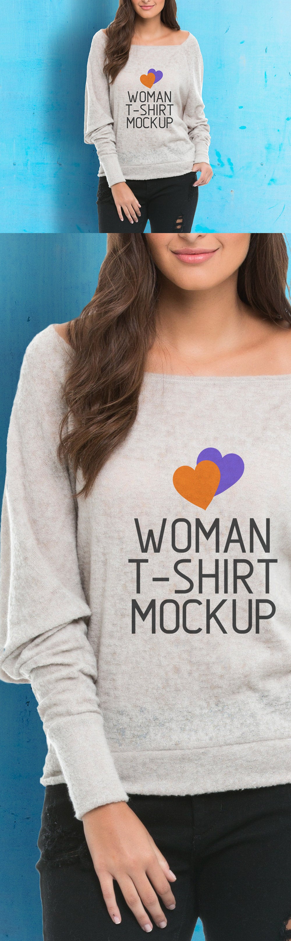 Download Woman Longsleeve T Shirt Mockup Mockup Hunt