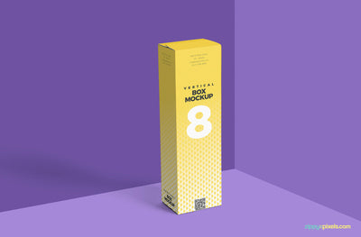 Download Vertical Box Mockup Cardboard - Mockup Hunt