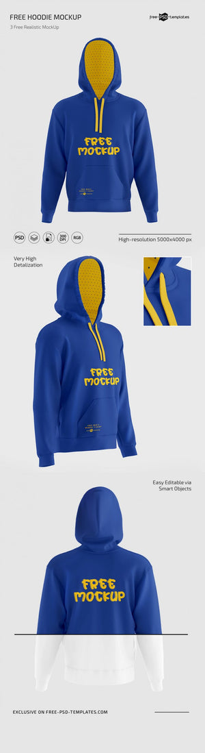 Hoodie Mockup Front and Back View - Mockup Hunt