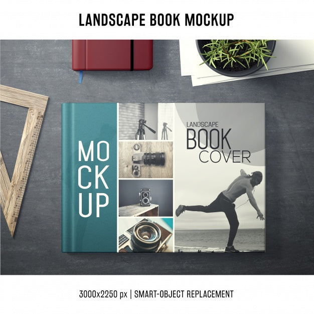 Download Landscape Photo Album Book Cover Mockup Mockup Hunt