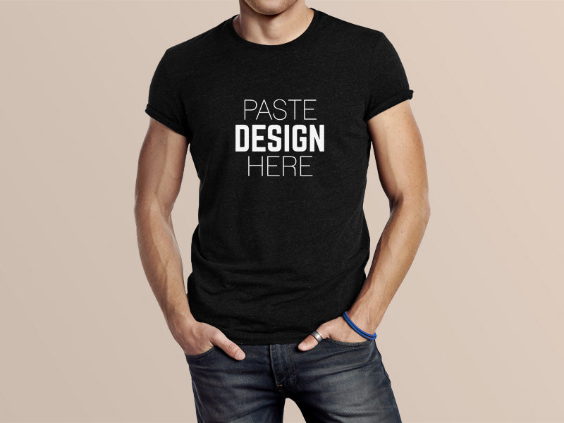 Download Mens Black T-Shirt Mockup PSD - Mockup Hunt