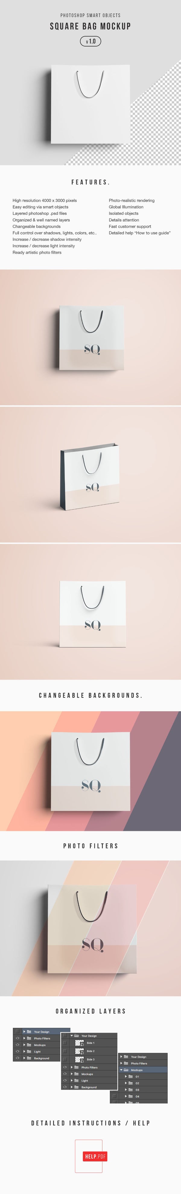 Download Square White Shopping Bag Mockup - Mockup Hunt