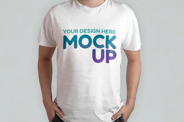 White T-Shirt Model Front View Mockup Psd - Mockup Hunt