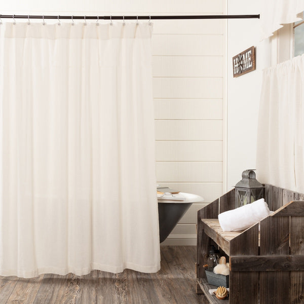 Country Farmhouse Burlap Antique White Shower Curtain – BJS Country Charm