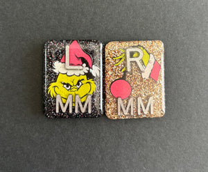 Grinch Xray Markers, With 2 or 3 Initials, Christmas Xray Markers, Grinch, Glitter, Ornament - Alisha Goes Crafty - Radiology Markers With Initials