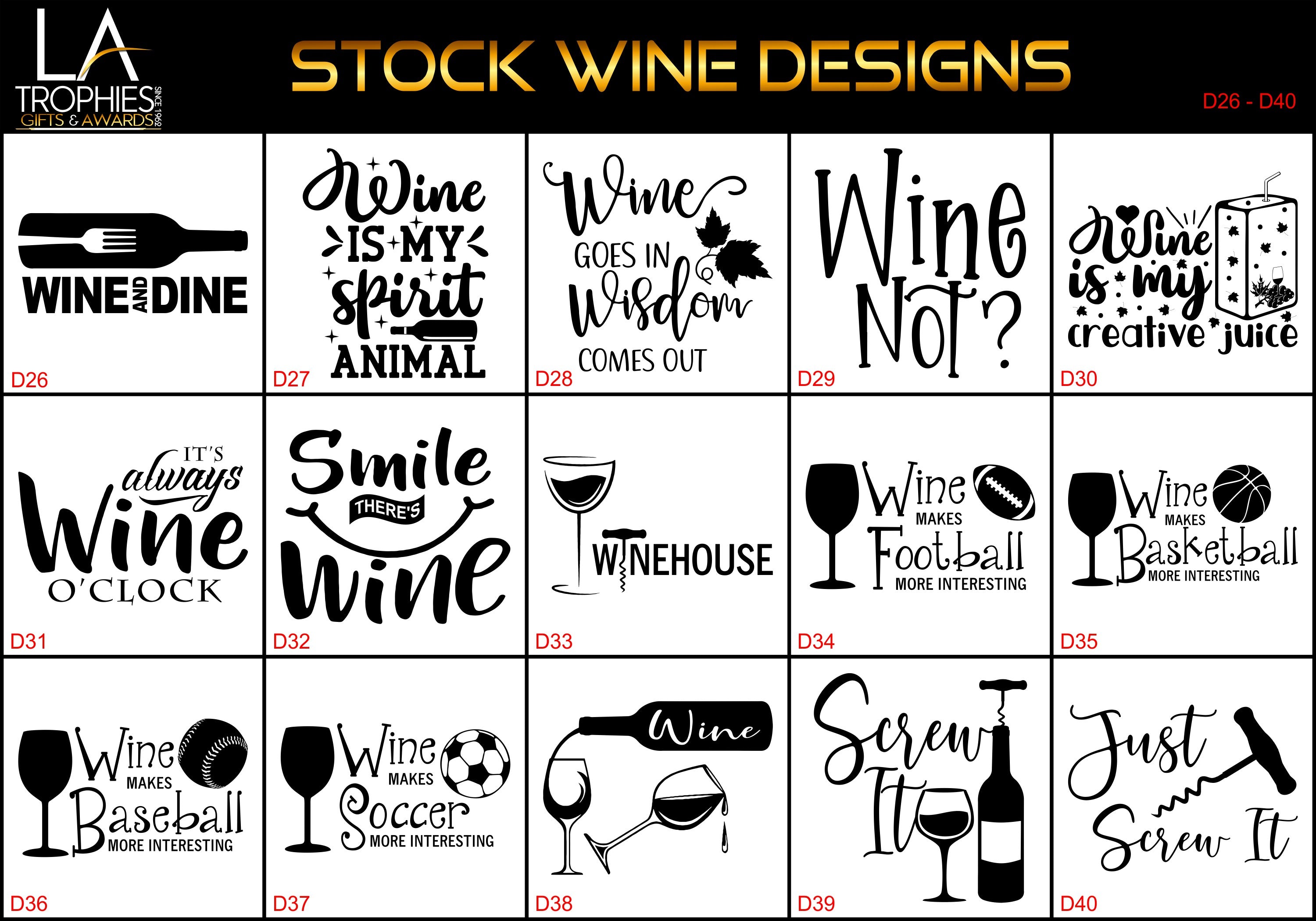 D26-D40 - Stock WINE Designs LA Trophies