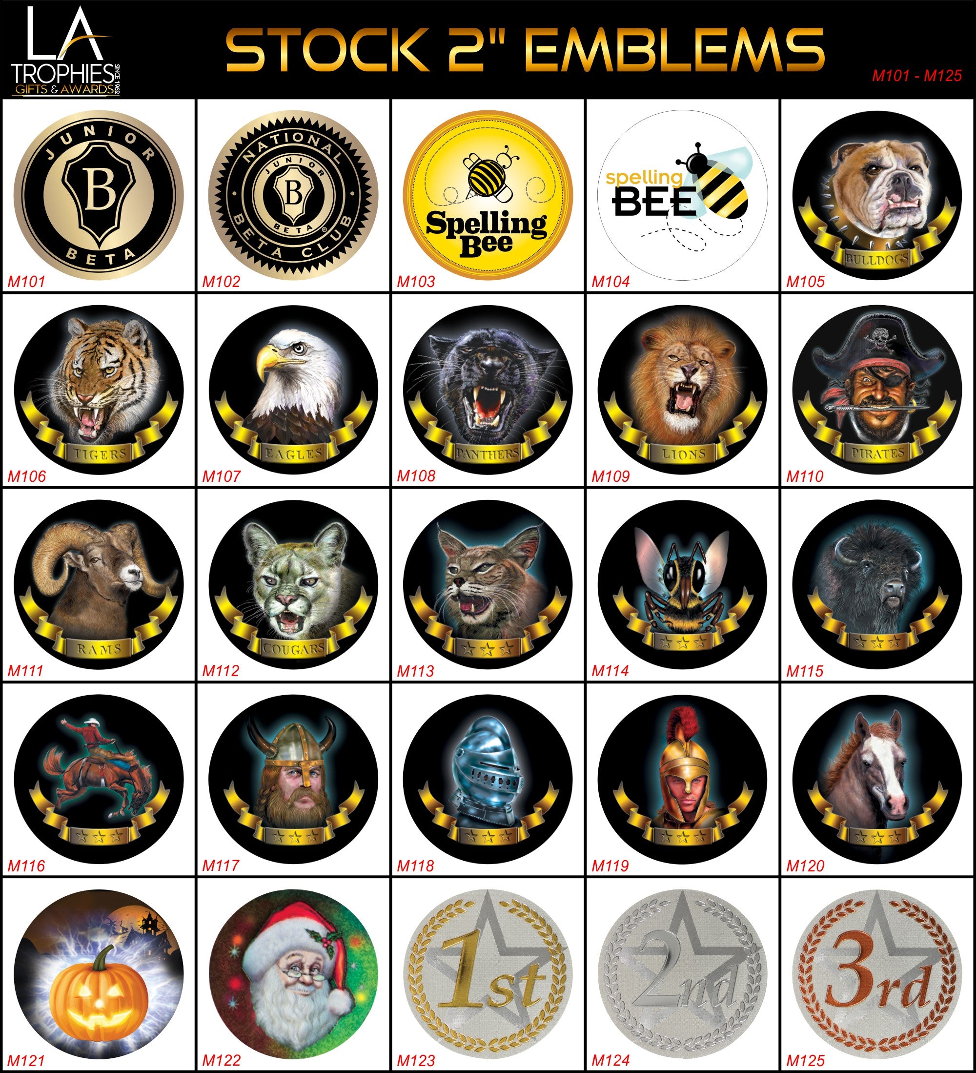 Stock Emblems  M101 - M125