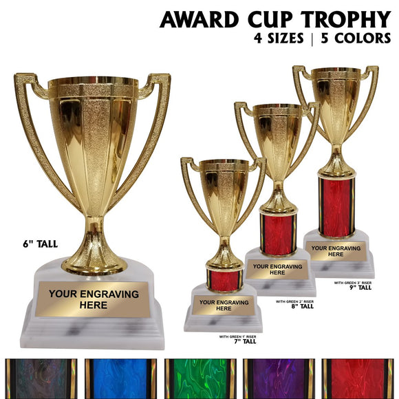 Link Large Cups In Gold Multi Trophy Award In 5 Sizes Free Engraving ￡7