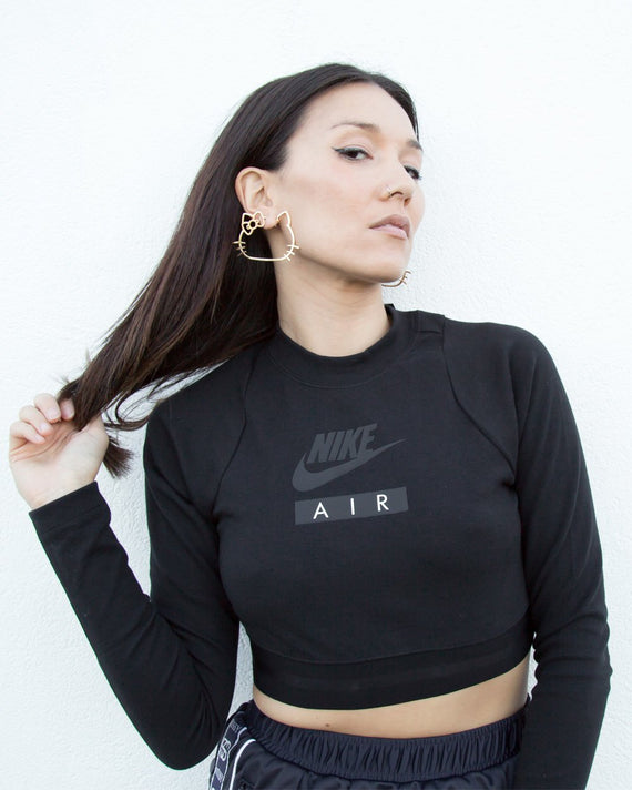 nike air micro long sleeve crop top