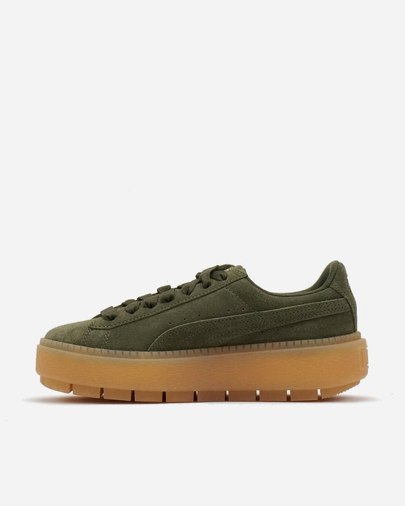 puma suede platform trace olive night