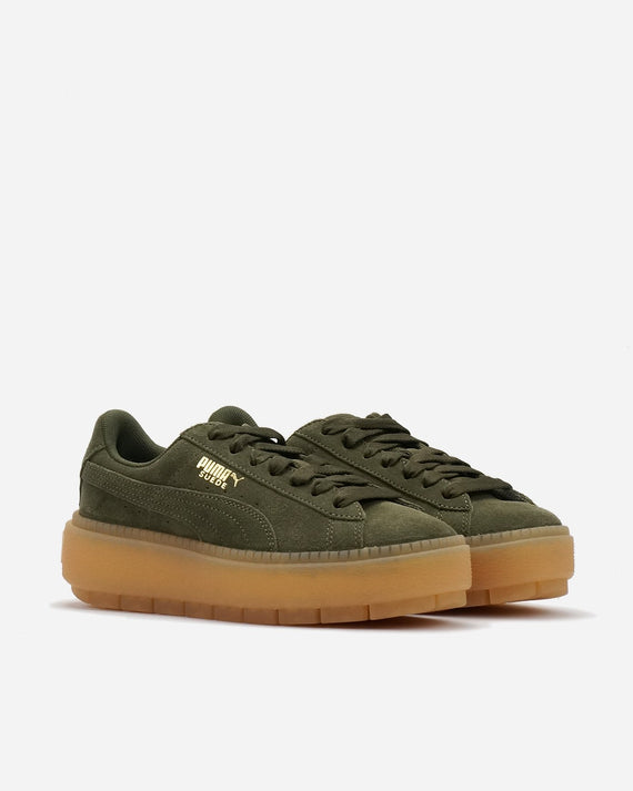 puma platform trace olive