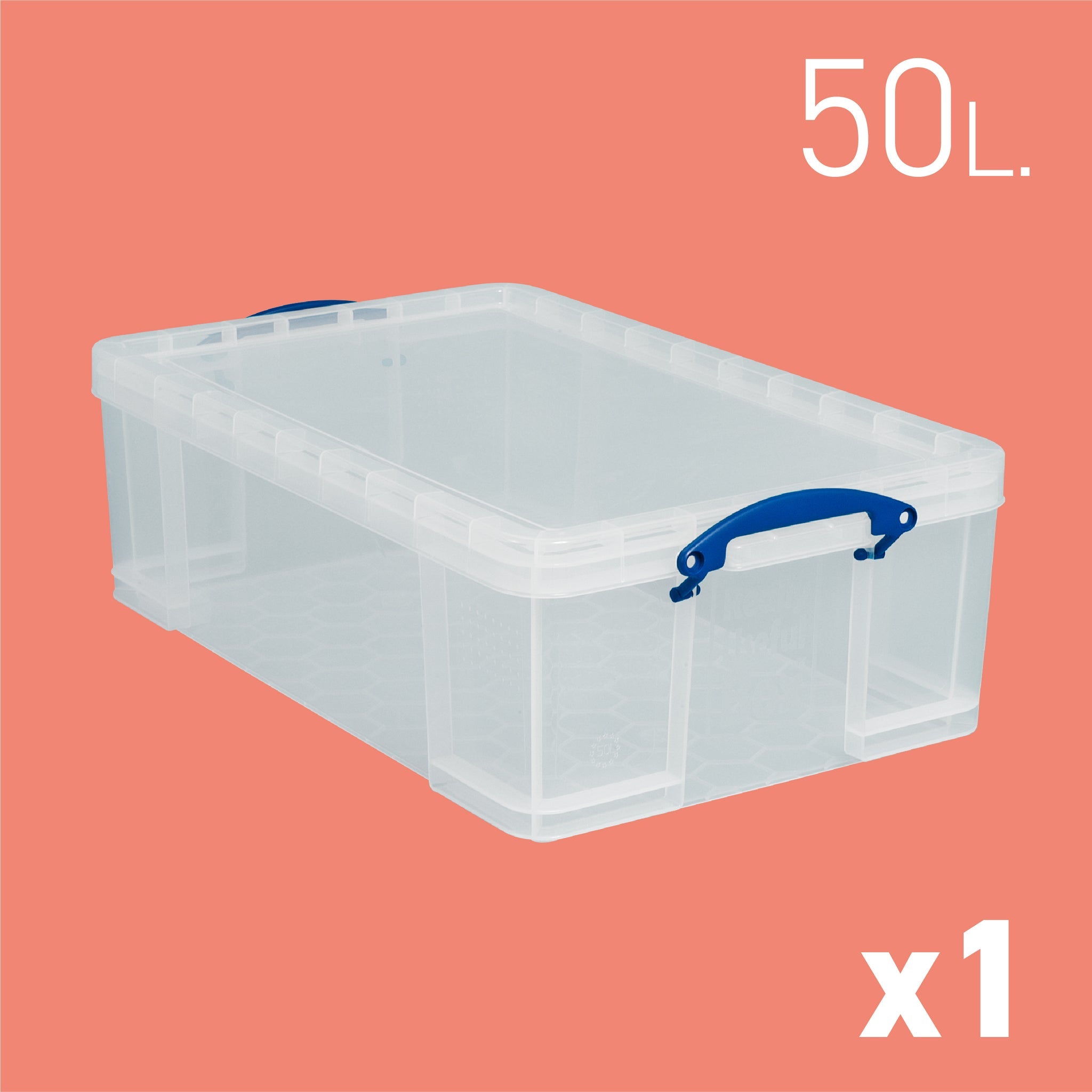 50 Litre Clear Strong Home Really Useful Storage Box with Lid