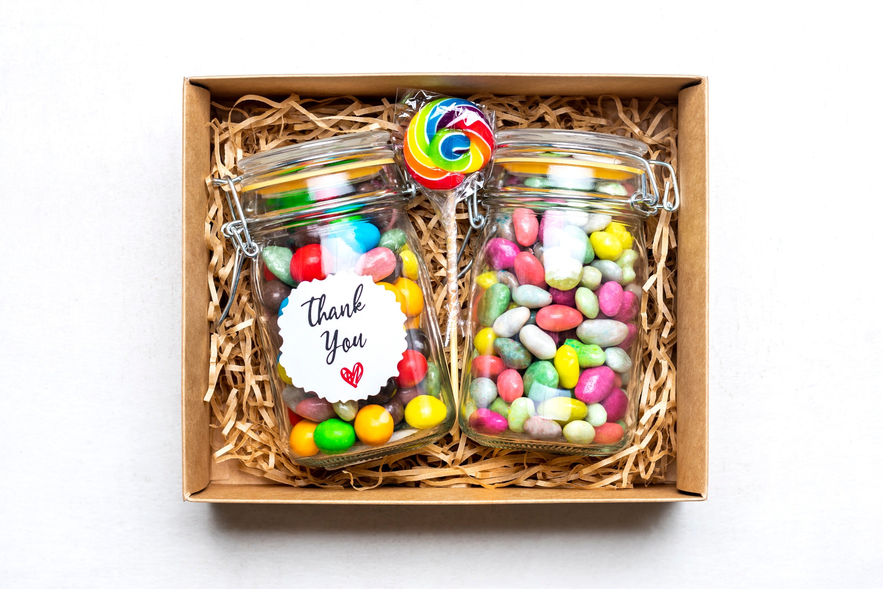 gift box with jars of sweets