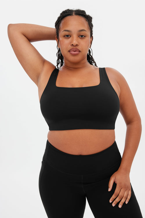 Black Tommy Cropped Bra