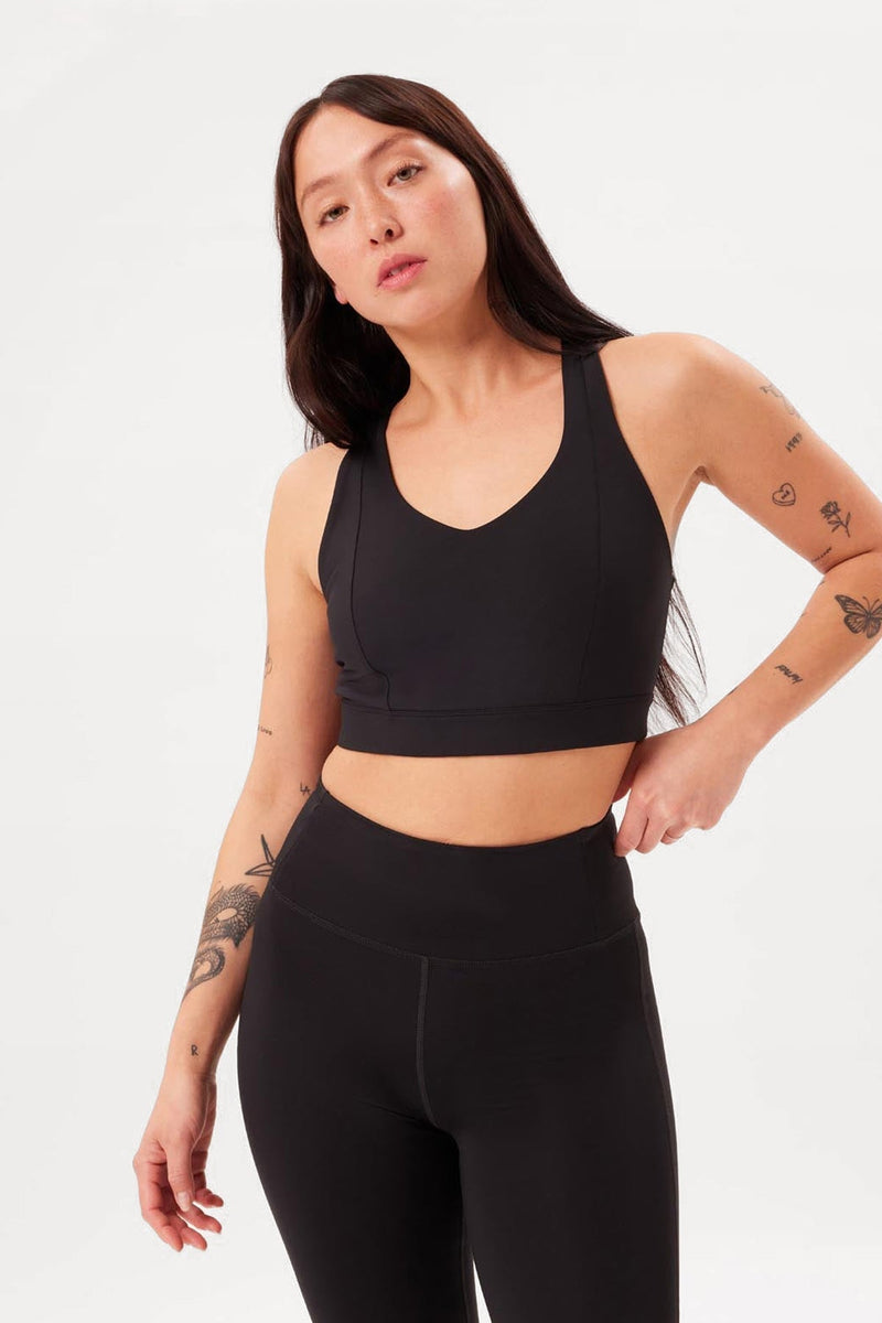 Black Maeve V Neck Bra — Girlfriend Collective