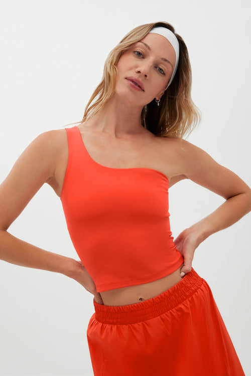 Blood Orange Bianca One Shoulder Tank